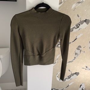 Long sleeve crop with open cris cross back